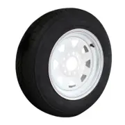 Trailer 13" Wheel Sunraysia Rim Fitted Tyre White Powder Coated 165mm Multifit