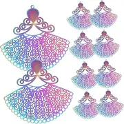 [STOBOK] Charm for Jewelry Stainless Steel Charms Necklace Stacker Clasp Keychain Charms Bulk