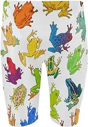 [Dallonan] Mens Swim Jammers Frog Colorful Rainbow Quick Dry Athletic Swimsuit