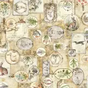 Quilting Patchwork Sewing Fabric Hunny Bunny Frames Allover 50x55cm FQ