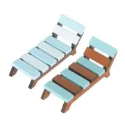 Realistic Deck Chair Longue Vintage Deck Chair Play House Garden Supplies