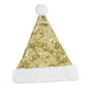 Northlight 14" Gold Sequin Snowflake Christmas Santa Hat White Brim - Medium
