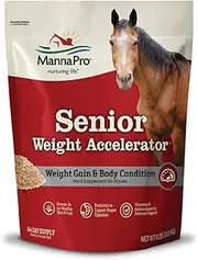 Weight Accelerator for Senior Horses, Made with Omega 3 Fatty Acids, Formulated with Flaxseed, Weight Gain Supplement for Horses, 8 lbs