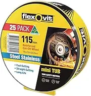 Flexovit Metal Cut-Off Wheel 25-Pack, 115 mm x 1 mm x 22 mm Size