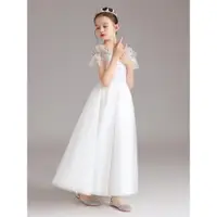 在飛比找ETMall東森購物網優惠-女童幻彩亮片演出服白色紗裙鋼琴