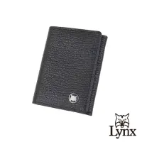 在飛比找Yahoo奇摩購物中心優惠-【Lynx】美國山貓大象紋進口牛皮2卡名片夾/皮夾/短夾-黑