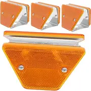 GARVALON 4pcs Double Sided Reflective Highway Guardrail Markers High Visibility Trail Reflectors for Driveway Tunnel Entrances Easy Installation for Nighttime Safety and Accident Prevention