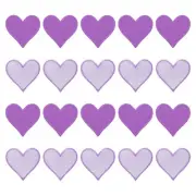 Hearts Patches Purple Iron-On Patch Sew Embroidered 2.8 x 2.68 Inch 20Pcs