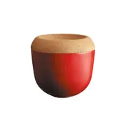 Emile Henry 8cm Ceramic Garlic Storage Pot w/Cork Lid Container Bowl Burgundy