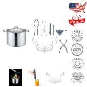 8-Piece Stainless Steel Canning Set - 20 Quart Pot with Rack, Tongs & More