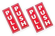 Vaguelly 4pcs Sliding Door Stickers Stickers Door Decals Business Signs Red PVC