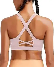 [RUNNING GIRL] Sports Bra for Women High Support,Molded Cup High Impact Sports Bras with Sewn in Pads