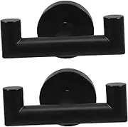 LALAFINA 2pcs Stainless Steel Bathroom Towel Rack with Hooks Wall Mounted Organizer for Towels Robes and More Compact Design for Spaces Durable and Easy to Install