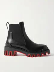 [Christian Louboutin] Christian Louboutin - Marchacroche Dune Leather Chelsea Boots - Black - IT38 IT 38 Black