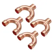 Tee Y Shape Copper Fitting Welding Joint Split Union Intersection 1/2" ID 4 Pack