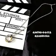 Interlocking Ring Pendant Necklace Titanium Steel - Necklace & Pendant - Gold - 60cm