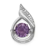 Sterling Silver Diamond u0026 Vibrant Amethyst Pendant