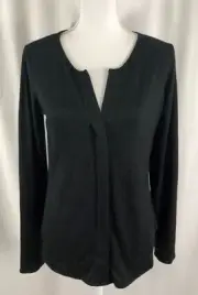 New Banana Republic Womens Pullover Blouse Black Polyester Rayon Spandex Small