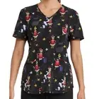 XL Dr. Seuss Cat In The Hat Santa Scrubstar Scrub Top V-Neck New Christmas