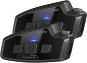 Mesh Motorcycle Intercom, FX10C Motorcycle Bluetooth Headset with Audio Multitasking, Up to 24 Riders Helmet Communication System with Music Sharing for Motorbike/ATV/Dirt Bike, 2 Pack