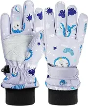 [Aywyl] Kids Children Ski Gloves Winter Snow Gloves Waterproof Winter Warm Gloves for Snowboarding