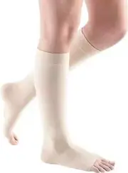 MEDIVEN Comfort Calf Highs Open Toe 15-20mmHg (Wheat) Size: IV