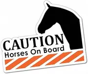 Caution Horses On Board Sticker Decal Outback 4x4 Ute Country Aussie