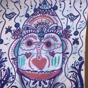 Mandala Style Abstract Clown Face, Mixed Media Art Moody Virgo Ooak