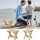 Wooden Chair Stool Folding Stool Chair Fishing Chair Seat Foldable Step Stool