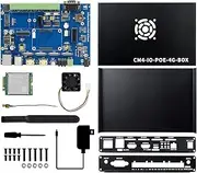 Waveshare Industrial IoT Mini-Computer Based On Raspberry Pi Compute Module 4 (Included) Waveshare CM4 Industrial IoT Board Inside PoE 5G/4G Metal Case with Cooling Fan