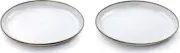 Barebones Living Enamel Plate Set Eggshell One Piece Steel/Enamel Construction
