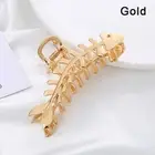 Large Metal Hair Claw Clip Fish Bone Irregular Hairpins Punk Style Silver Hair C
