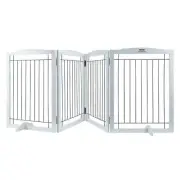 VEVOR Free Standing Dog Gate, 32" H x 96.5" W Freestanding Pet Gate, 4 Panels...