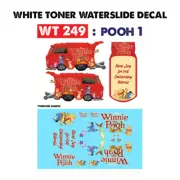 WT249 White Toner Waterslide Decals POOH_1 For Custom 1:64 Hot Wheels