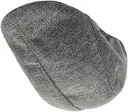 [DEARMAMY] Unisex Flax Beret Newsboy Hat Sunscreen Driving Cap British Peaked Hat Grey