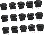 iplusmile 15pcs Rocker Switch The Switch Lighted Rocker Switch White Switches Winch LED Power Car Rocker LED Boat Rocker Toggle Round for Illuminated LED Light Car Button