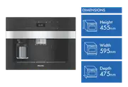 Miele CVA 7440 PureLine CleanSteel Built in Coffee Machine