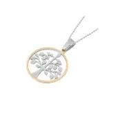 Celtic Tree of Life 2 Tone Stainless Steel Pendant Necklace