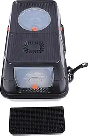 Metal Kitty Litter Box, Easy to Clean Top Entry Anti Splashing Odor Control Enclosed Stainless Steel Litter Box Extra Large for Indoor Cats (Black)