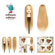 Mannequin Head 100% Real Hair Styling Training Head 24-27inch Manikin Cosmeto...