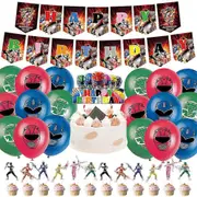 Power Rangers Theme Party Decoration Balloons Banner Cake Topper Set