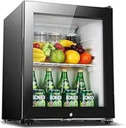 FREEZYMAN Wine Cabinet, Independent Beverage Refrigerator, Small Mini Wine Cellar, Transparent Front Glass Door, Silent and Adjustable Temperature (Color : Black, Size : 51 * 45 * 45cm)