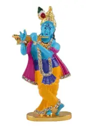 Lord Krishna Idol Metal Statue for Car Dashboard Home Decor