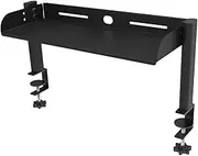 ZGUZMCMK Clamp on Desk Shelf Clip on or Under Table Shelves Black Sturdy Multipurpose Desktop Storage Shelf for Office Sundries, 1 Tier, 24cmx44cmx15.5cm