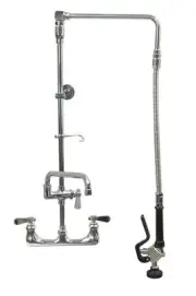 Optiflow Swing Arm Pre-Rinse Assembly, Splash Mount W/ 12" Swing Add-A-Faucet