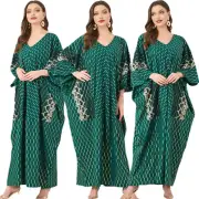 Dubai Women Muslim Batwing Sleeve Maxi Dress Kaftan Long Robes Loose Caftan Gown