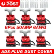 Anderson Style Plug Cover Style Connector 50A Battery Caravn Black Dust Cap 6PCS