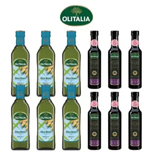 Olitalia 奧利塔 玄米油500ml x6罐+摩典那巴薩米克醋250ml x6罐