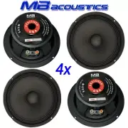 4x MB Acoustics 8" Midrange Pro Audio Speakers 4 ohms 2000 Watts