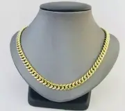 Real 10k Yellow Gold 6mm Royal Miami Cuban Link 24" Long Chain Necklace Box Lock
